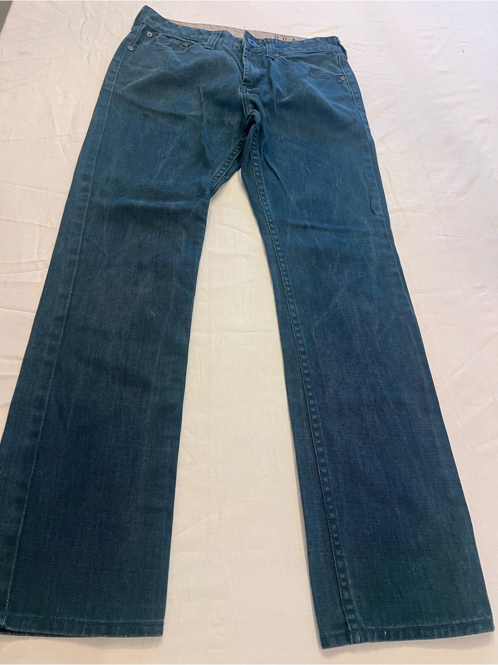 Bullhead Men’s Green Wash Denim Jeans Straight Gravels Slim Fit Cotton  31/32